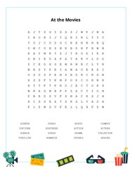 At the Movies Word Search Puzzle