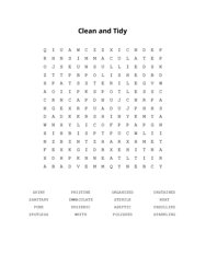 Clean and Tidy Word Scramble Puzzle