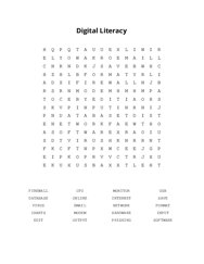 Digital Literacy Word Search Puzzle