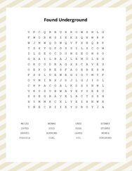 Found Underground Word Scramble Puzzle