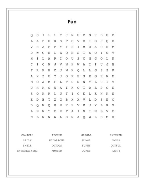 Fun Word Search Puzzle