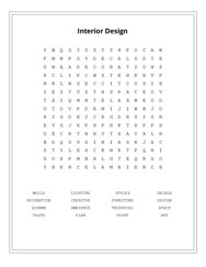 Interior Design Word Search Puzzle