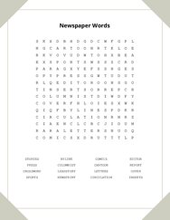 Newspaper Words Word Scramble Puzzle
