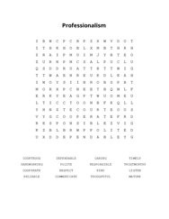 Professionalism Word Scramble Puzzle