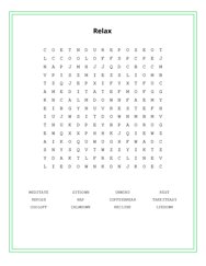 Relax Word Search Puzzle