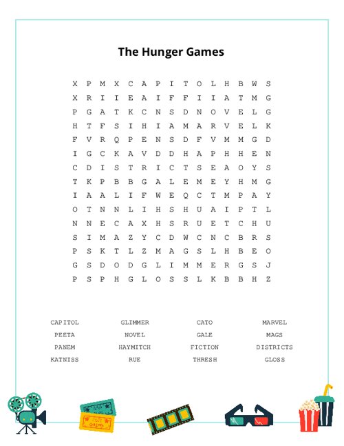 The Hunger Games Word Search Puzzle