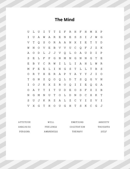 The Mind Word Search Puzzle