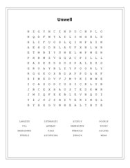 Unwell Word Search Puzzle