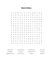 Work Ethics Word Search Puzzle