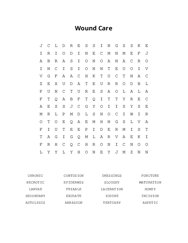 Wound Care Word Search Puzzle