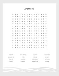 Architects Word Search Puzzle