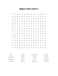 Begins with Letter S Word Scramble Puzzle