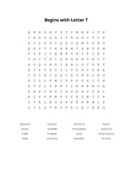 Begins with Letter T Word Scramble Puzzle