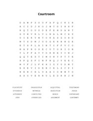 Courtroom Word Scramble Puzzle