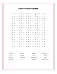 Fire Prevention Week Word Scramble Puzzle