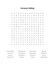 Fortune Telling Word Scramble Puzzle