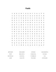 Fuels Word Search Puzzle