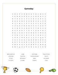 Gameday Word Search Puzzle