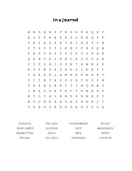 In a Journal Word Scramble Puzzle
