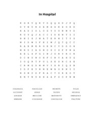 In Hospital Word Search Puzzle
