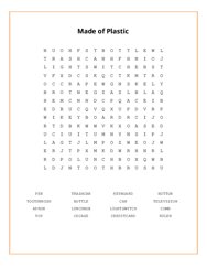 Made of Plastic Word Search Puzzle