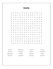 Modify Word Search Puzzle