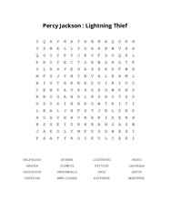 Percy Jackson : Lightning Thief Word Scramble Puzzle