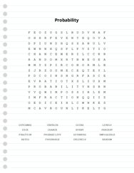 Probability Word Search Puzzle
