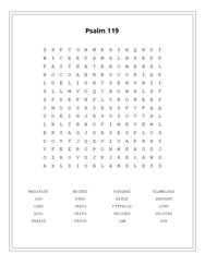 Psalm 119 Word Search Puzzle