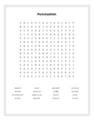 Punctuation Word Search Puzzle