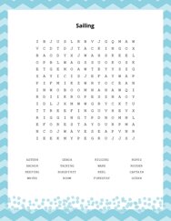 Sailing Word Search Puzzle