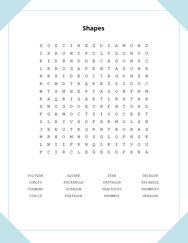 Shapes Word Scramble Puzzle