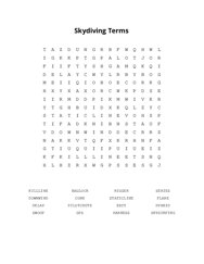 Skydiving Terms Word Scramble Puzzle