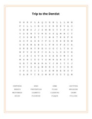 Trip to the Dentist Word Scramble Puzzle