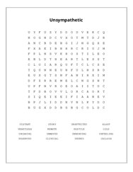 Unsympathetic Word Search Puzzle