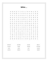 White ... Word Search Puzzle