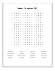 Words Containing CAT Word Scramble Puzzle