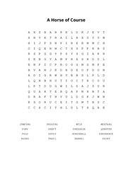 A Horse of Course Word Search Puzzle