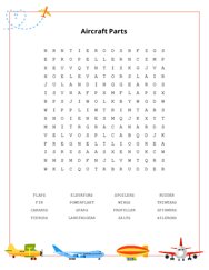 Aircraft Parts Word Search Puzzle