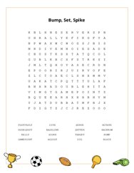 Bump, Set, Spike Word Search Puzzle