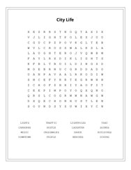 City Life Word Scramble Puzzle
