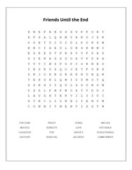 Friends Until the End Word Search Puzzle