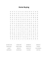 Home Buying Word Search Puzzle
