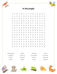 In the Jungle Word Search Puzzle