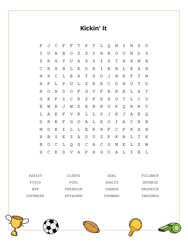 Kickin It Word Search Puzzle