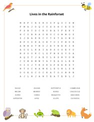 Lives in the Rainforset Word Scramble Puzzle