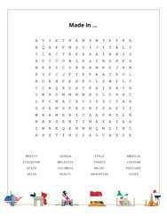 Made In ... Word Scramble Puzzle