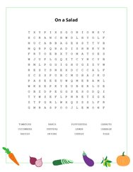 On a Salad Word Search Puzzle