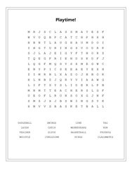 Playtime! Word Search Puzzle