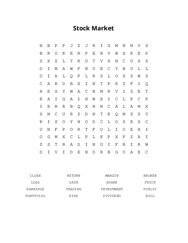 Stock Market Word Search Puzzle